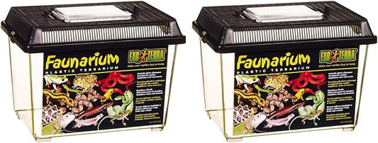 Exo Terra Faunarium, Plastic Reptile Terrarium, Small, PT2255 (Pack of 2)