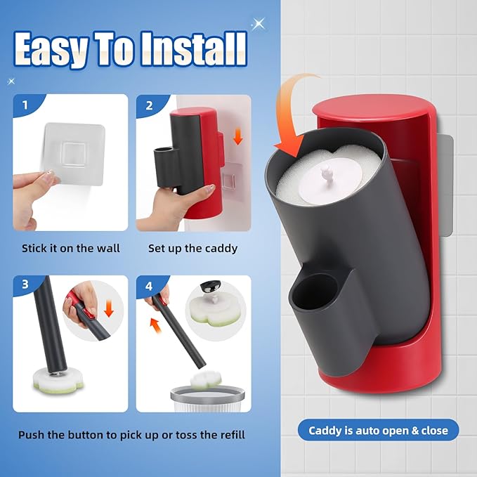 Disposable Toilet Brush - 30 Toilet Wand Refills,Toilet Brush with Holder,Disposable Toilet Bowl Cleaner Wand for Deep Cleaning and Hygienic Bathroom Maintenance.