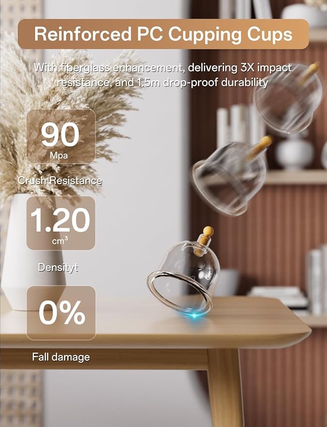 Cupping kit for Massage Therapy, Profession Cupping Set with Electric Cupping Guasha Pump, Cupping Therapy Set with 8pcs High Temp and High Pressure Resistant Vacuum Suction Cups for Cellulite