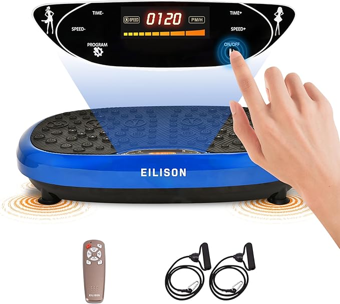EILISON FitMax 3D XL Vibration Plate Exercise Machine - Whole Body Workout Vibration Platform w/Loop Bands - Lymphatic Drainage Machine for Weight Loss, Shaping, Wellness, Recovery