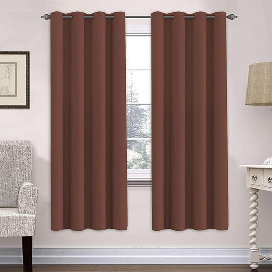 H.VERSAILTEX Ultra Soft Microfiber Thermal Insulated Antique Copper Grommet Blackout Curtains/Window Treatment Draperies 52 by 72 - Inch for Living Room/Bedroom, Set of 2 - Rust