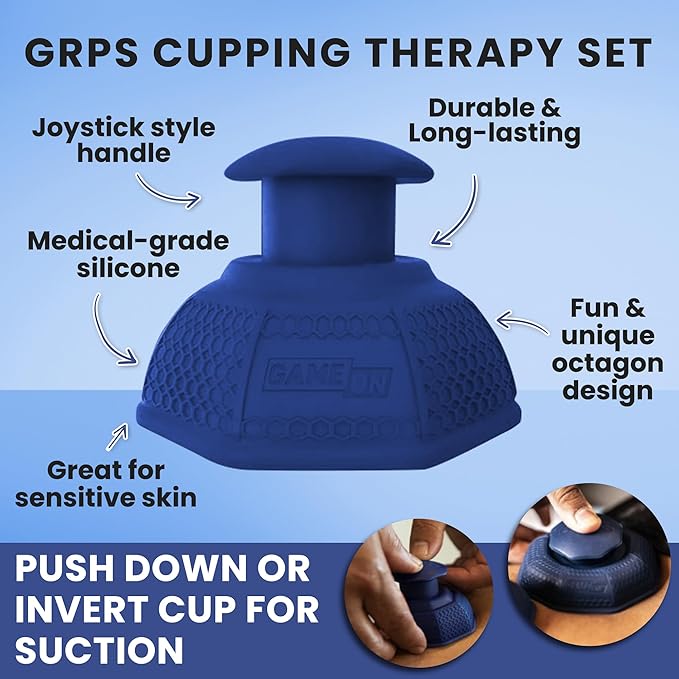 Cupping Therapy Set – Cupping Kit for Massage Therapy – Silicone Cups – Massage Cups – Smart Cupping for Fascia and Myofascial Release (Large, Blue)