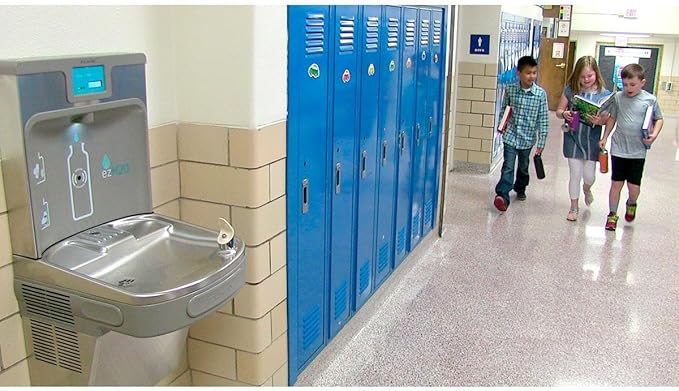 Elkay LZS8WSLP Enhanced ezH2O Bottle Filling Station & Single ADA Cooler Filtered Refrigerated Light Gray