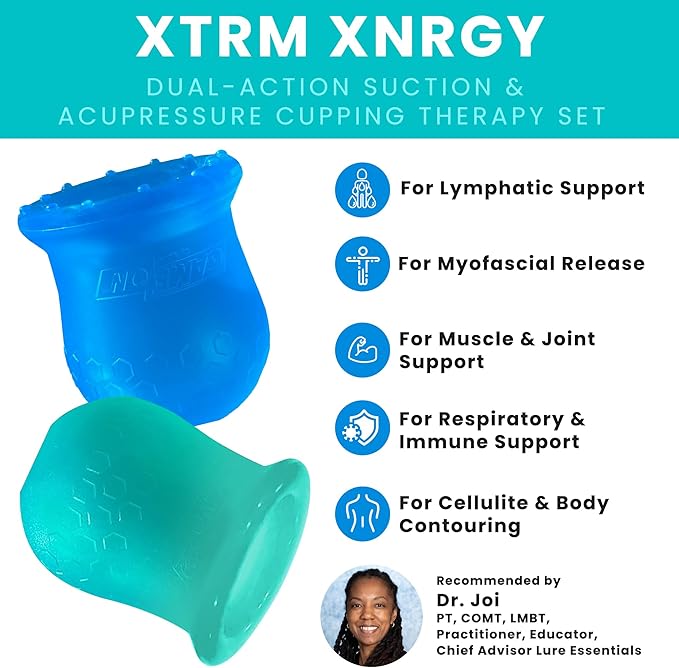 Cupping Therapy Set – Cupping Kit for Massage Therapy – Silicone Cups – Massage Cups – Smart Cupping for Fascia and Myofascial Release (Large, XTRM XNRGY)