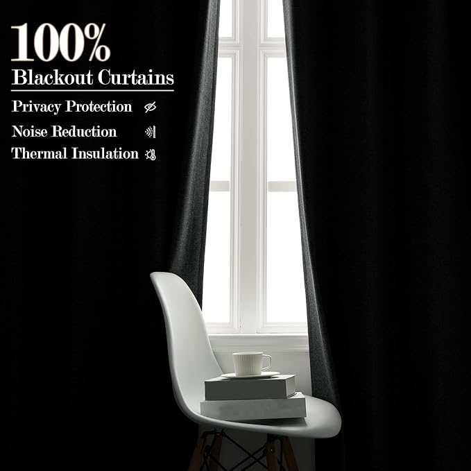 100" W x 84" L Faux Linen Room Divider Curtains, Full Blackout Pinch Pleated Drapes for Traverse Rod, Bedroom Divider Privacy Drapery with Hooks for Ceiling Track, 1 Panel, Mid Grey