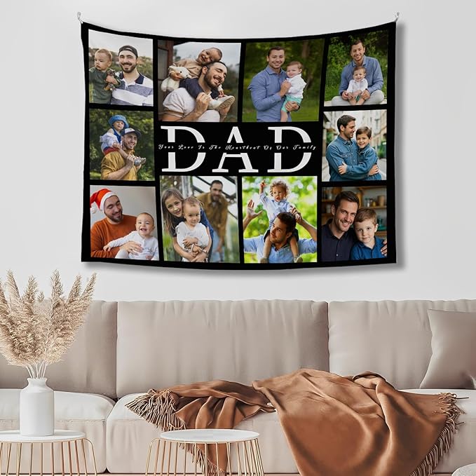 Custom Tapestry For Wall Bedroom Custom Backdrop Personalized Image Text Photo Customized Funny Tapestry Banners And Signs Dad's Day Horizontal Tapestrys