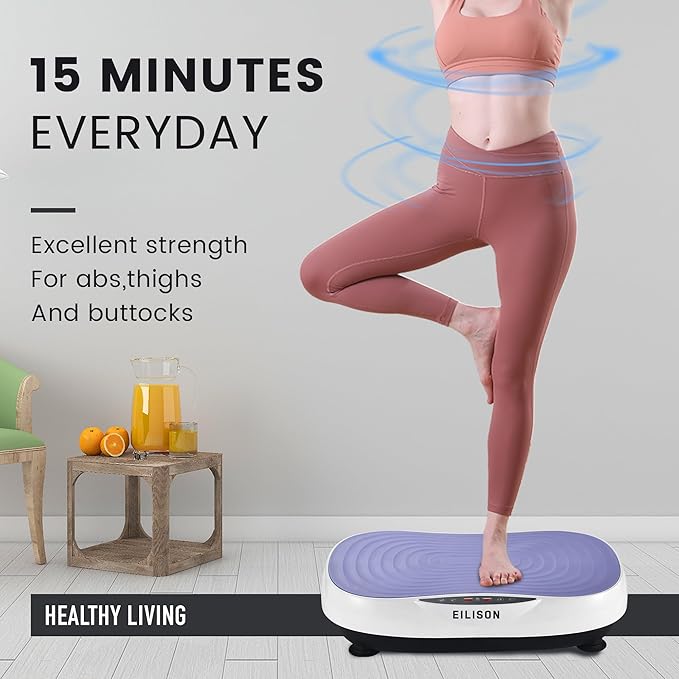 EILISON FIRMHOLD Handle Vibration Plate Exercise Machine for Lymphatic Drainage- Full Body Vibration Platform for Weight Loss, 350lbs Vibration Plate for Beginners & Recovery (Glory Purple)