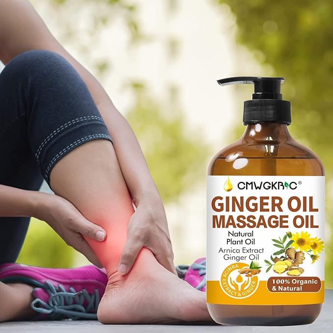 Ginger Oil,Ginger Massage Oil for Lymphatic Drainage,Natural Body Oil for Skin,Arnica Oil,Sore Muslce Massage Oil,Spa Ginger Oil-Warming and Relaxing for Mothers Day Gifts&Fathers Day Gift