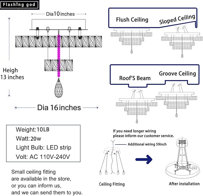 Flashing God 16 Inch Mini Chandelier Modern Crystal Chandeliers Light Semi Flush Mount Ceiling Light Fixture Small Silver Chandelier for Bedroom Hallway Kitchen Foyer