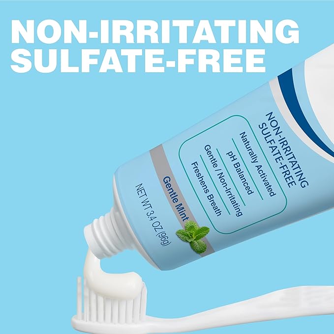 CloSYS Fluoride Free Toothpaste, 3.4 Ounce, Travel Size, Gentle Mint, TSA Compliant, Whitening, Enamel Protection, Sulfate Free