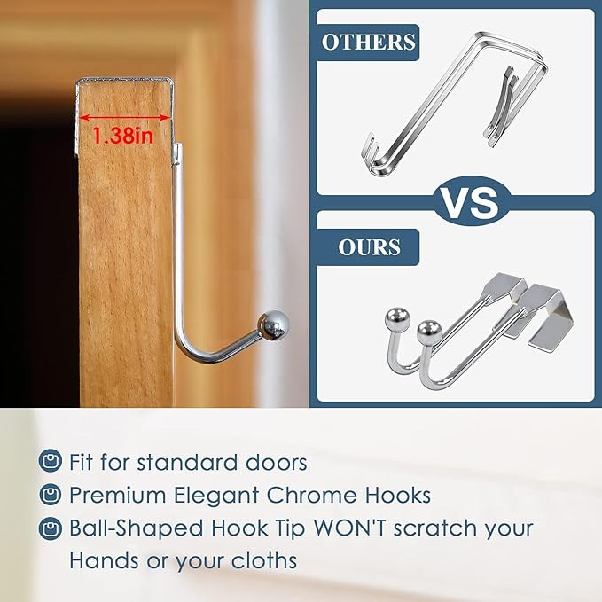 Fine Living Co. Large Hanging Laundry Hamper with Over Door Hooks & Adhesive, Durable Space Saving Laundry Bag with Zipper and Wide Open Top, Hanging Dorm Laundry Hamper (Navy Blue-XL)