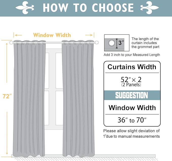 ChrisDowa Blackout Curtains 72 inches Long for Bedroom - 2 Panels Set Grommet Thermal Insulated Room Darkening Curtains for Living Room (Aqua, 52 x 72 Inch)