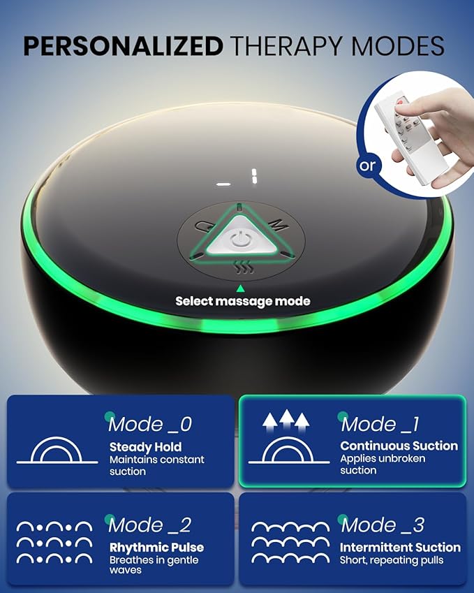 Electric Cupping Kit for Massage Therapy with Remote Controller - 32 Levels of Adjustable Suction & Heat, Portable Cupping Therapy Set for Back Pain Relief, Neck Muscle Soreness