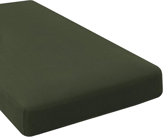 H.VERSAILTEX Super Stretch Individual Chaise Cover Sectional Couch Covers for L Shaped Sofa Both Left/Right Featuring Thick Jacquard Textured Twill Fabric (1 Piece Chaise Cover, Olive)