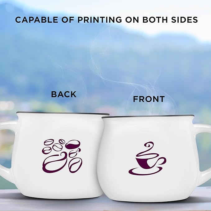 Custom Glazed Campfire Coffee Mugs 12 oz. Set of 50, Personalized Bulk Pack - Perfect for Coffee, Tea, Espresso, Hot Cocoa, Other Beverages - White