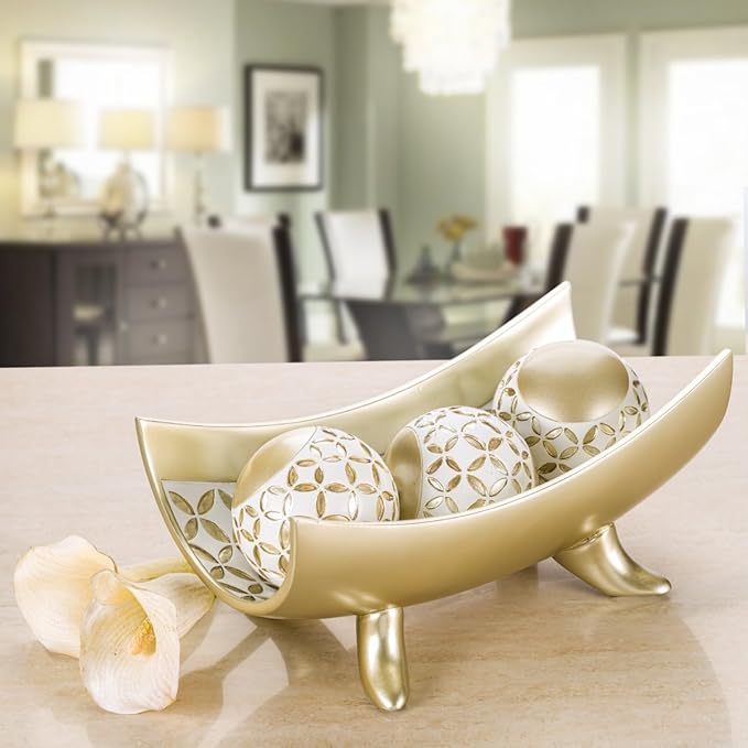 Creative Scents Schonwerk Diamond Lattice Decorative Bowl Table Centerpiece - Home Decor for Living Room, Centerpieces Table Decorations for Dining Room and Coffee Table