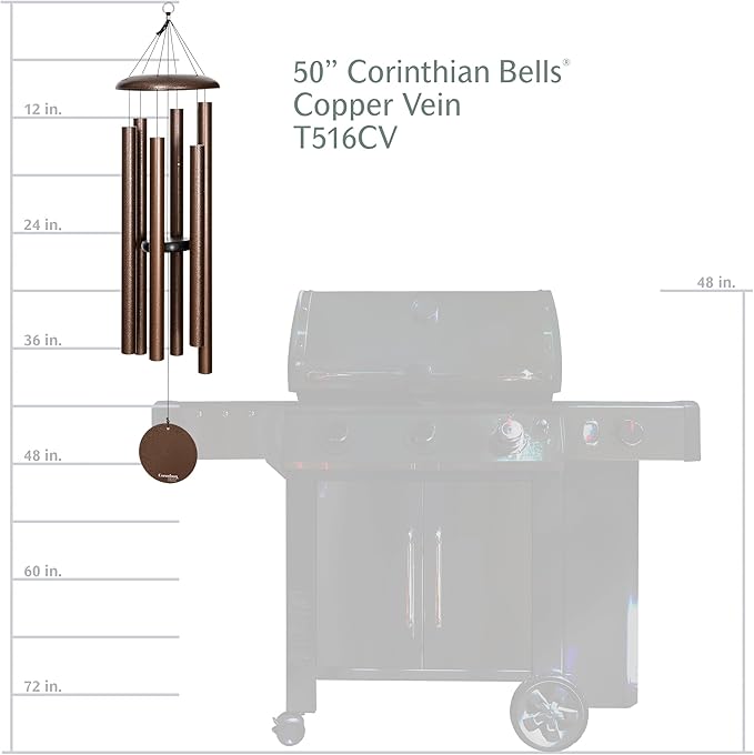 Corinthian Bells by Wind River - 50 inch Copper Vein Wind Chime for Patio, Backyard, Garden, and Outdoor Decor (Aluminum Chime) Made in The USA