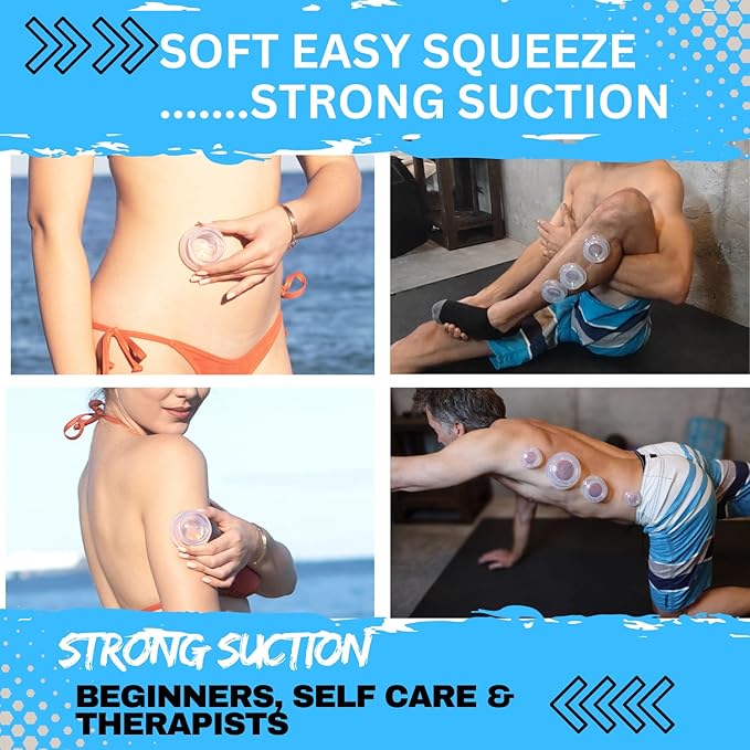 Cupping Warehouse Supreme 4 Intermediate Pro 5560 Beginner Silicone Cupping Set – 4 Cups for Body Sculpting, Massage Therapy, Pain Relief, Cellulite Reduction (S1.3, M1.6, L2.1, XL2.75)