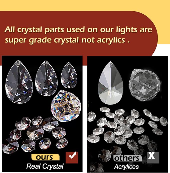 Ganeed Vintage K9 Clear Crystal Chandeliers,Ceiling Lighting,Pendant Lighting Flush Mounted Fixture with 3 Light for Living Room Dinning Room Restaurant Porch Hallway (Black)