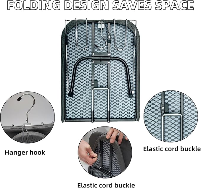 Compact Foldable Tabletop Ironing Board - with Iron Rest and Heat Resistant Cover, Portable Non-Slip Mini Iron Board for Home and Travel