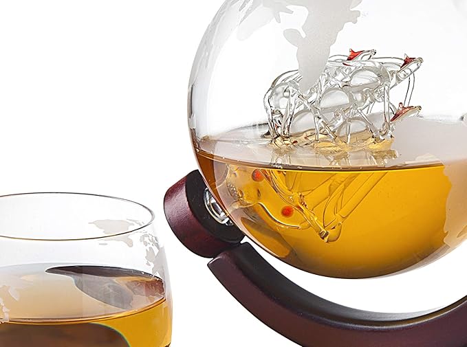 Godinger Whiskey Decanter Globe - for Liquor, Scotch, Bourbon, Vodka or Wine, Gifts for Men Dad - 850ml