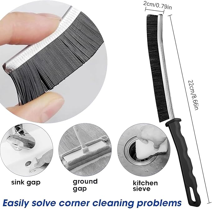 Crevice Cleaning Brush - 6pcs Hard Bristle Shower & Bathroom Gap Cleaning Tools