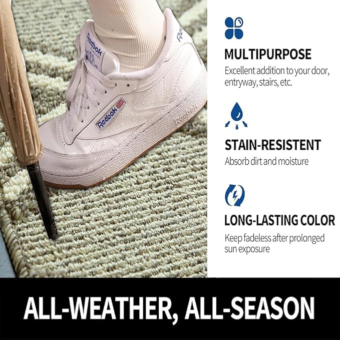 Door Mat Indoor Entrance, Large Welcome Mat Outdoor, Non Slip Front Door Mat Entryway(32X48)