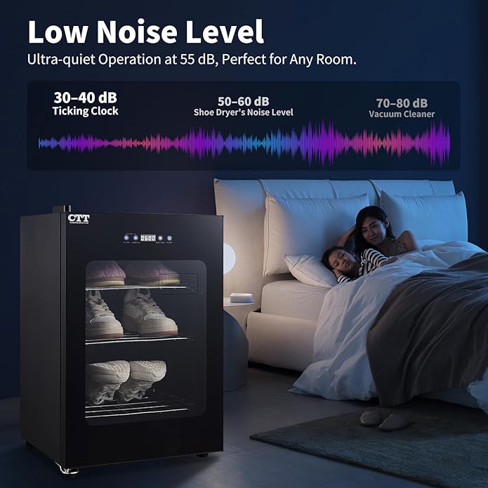 CTT Boot Dryer for Work Boots, Shoe Dryer for Sneakers, Gloves, Helmet & Boxing Glove, Electric Boot Dryer with Pull-out Detachable Rack, 3 Drying Mode, Timer, Auto-shut Off