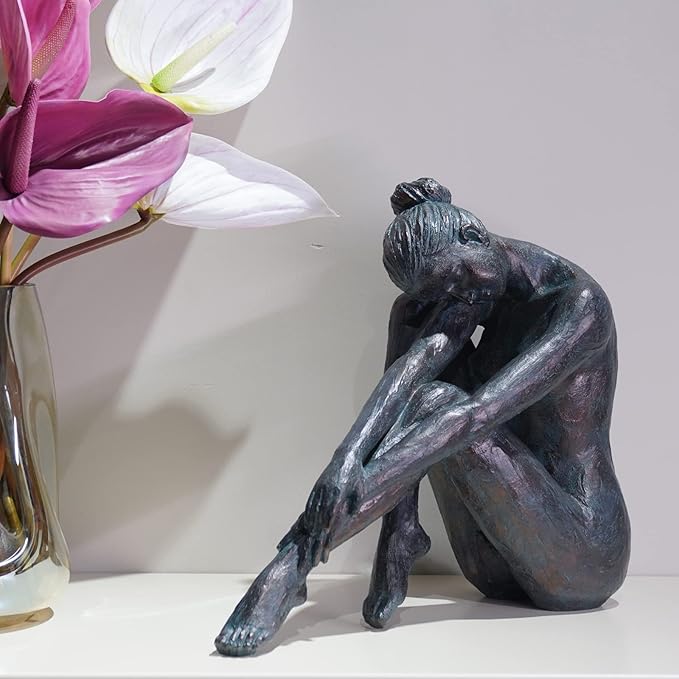 Guichifun Yoga Dancer Statue Home Decoration - Resin Bronze Sculpture Modern Creative Home Garden Statue Handicrafts Art Ware Home Décor Office Room or Outdoor Garden Gifts 16.3 x 7.15 x 13.9 Inch