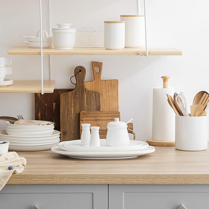 DOWAN Large Serving Platter, 16"/14"/12" Porcelain Platters for Entertaining Wedding Party, White Oval Plates Set of 3, Serving Dishes for Serving Food, Housewarming Gifts