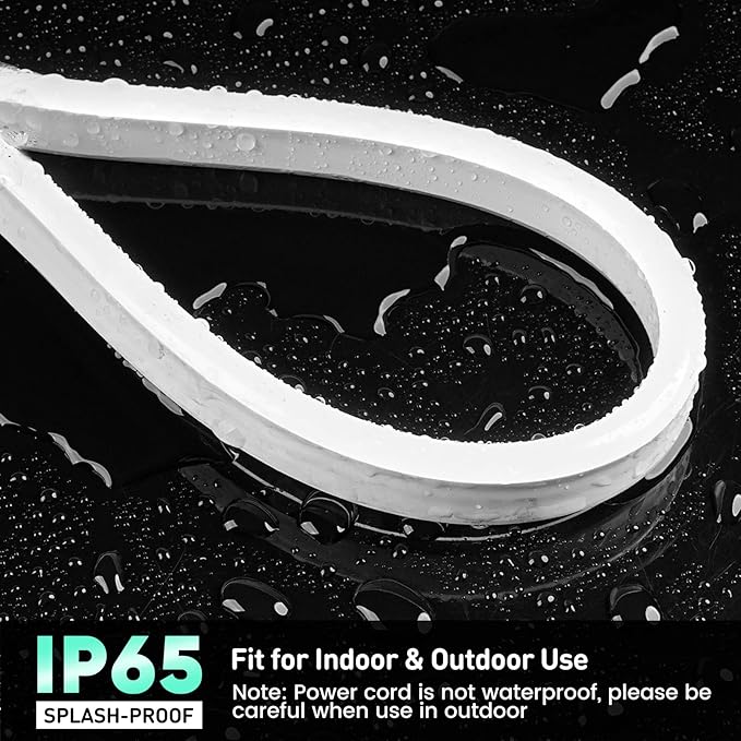 GZBtech Flexible LED Neon Rope Lights 132FT,AC 110-120V Waterproof Strip Light, 120 LEDs/M Cuttable Connectable Neon Lighting for Indoor Outdoor Home Decor/Commercial Building Use-Cold White 40M
