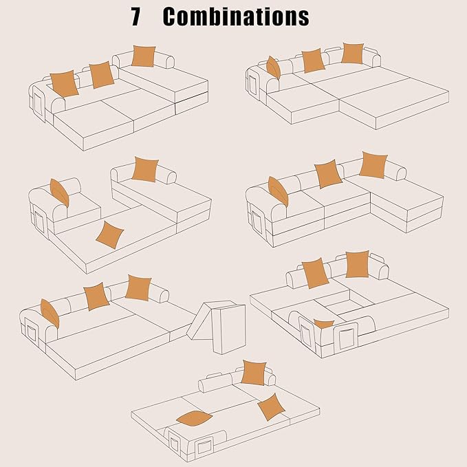 107" Oversized Convertible Sleeper Sofa Bed, Corduroy L Shape Sectional Couch, Folding Sofa Bed with Side Pocket, Modern Cloud Floor Mattress Couch, Modular Sofa for Living Room, Pink