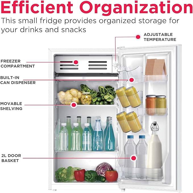 Frigidaire EFR331-WHITE 3.2 Cu ft Eraser Board Mini Compact Dorm Fridge (White)