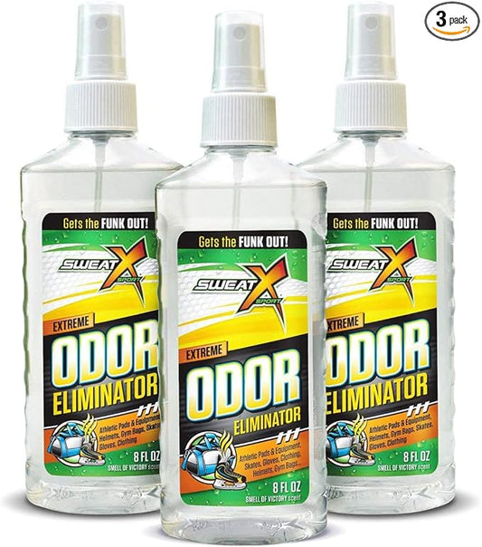 Extreme Odor Spray - Multipurpose No-Wash Deodorizer - Ideal for Shoes and Gym Clothing - Victory Scent (8 Fl Oz) - 3 Pack