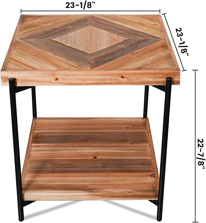 CONSDAN StoneCreek 4 Pieces Fir Living Room Table Set, Solid Fir Wood, Includes 65 inch TV Stand, Coffee Table& Two End Tables