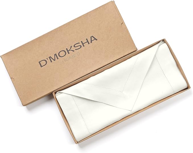 D'Moksha Homes Ivory Linen Table Runner 120 Inches Long - 100% Pure Linen Diamond Table Runner 14 x 120 Inch for Dining, Fall and Halloween - Machine Washable
