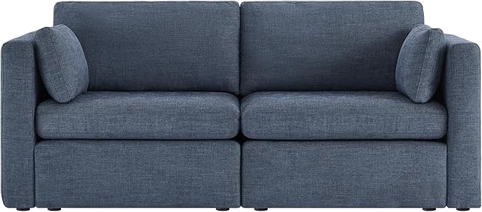 CHITA Small Modular Sectional Fabric Sofa Set, Extra Comfty Loveseat Cloud Couch, FSC Certified Modular Sectional Couch for Living Room, 78 inch Width,2 Seat Modular Sofa, Blue