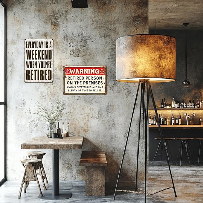 Funny Retirement Sign, Retired Gifts for Men - Happy Retirement Party Decorations for Women, Vintage Retirees Patio Metal Tin Signs Yard Door Frame Decor 8x12 Inch