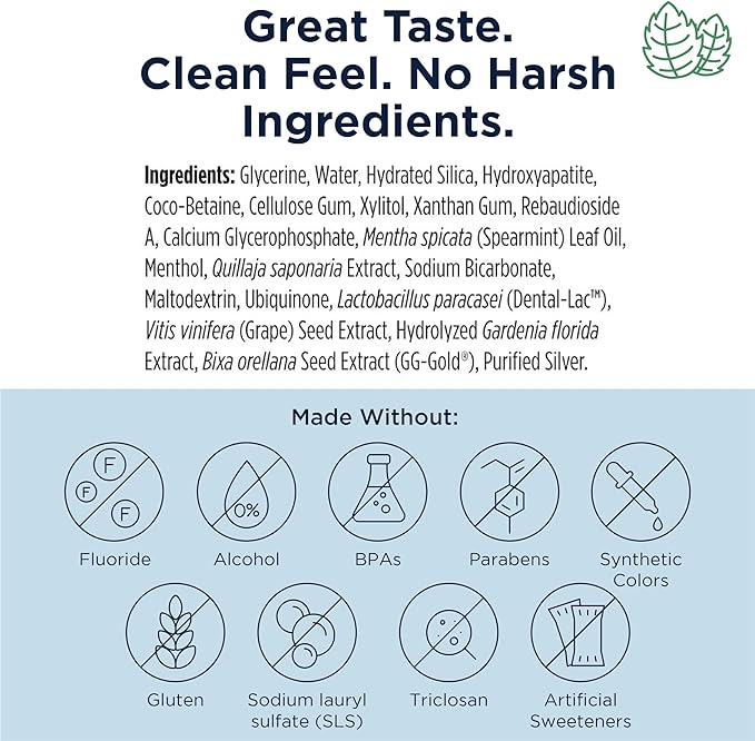 Designs for Health PerioBiotic Silver Hydroxyapatite Toothpaste - Travel Size Fluoride Free Toothpaste with Oral Probiotics with Whitening Hydroxyapatite - Supports Remineralization (2 Pack, 1oz)