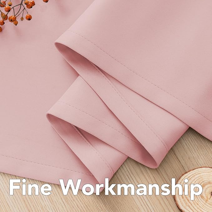 H.VERSAILTEX Blackout Curtains for Bedroom Thermal Insulated Room Darkening Living Room Curtains 72 Inch Long Grommet Privacy Protection Window Curtain Panels/Drapes for Nursery, 2 Panels, Baby Pink