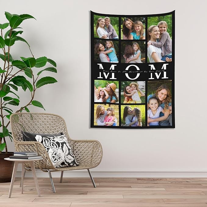 Custom Tapestry For Wall Bedroom Custom Backdrop Personalized Image Text Photo Customized Funny Tapestry Banners And Signs Mother's Day Vertical Tapestrys