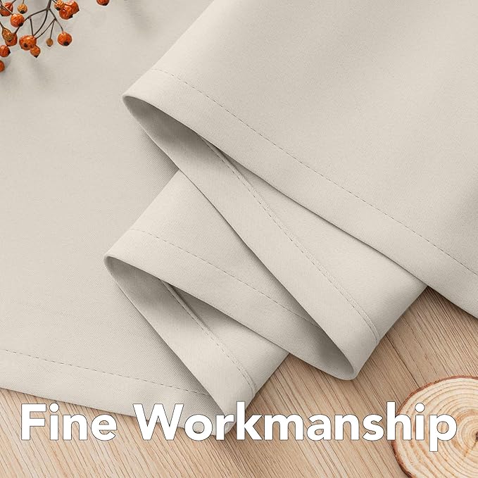 H.VERSAILTEX Room Darkening Curtains for Living Room Light Reducing Thermal Insulated Window Treatment Panels/Drapes Grommet Top 2 Panels (Ivory - 42 x 72 Inches)