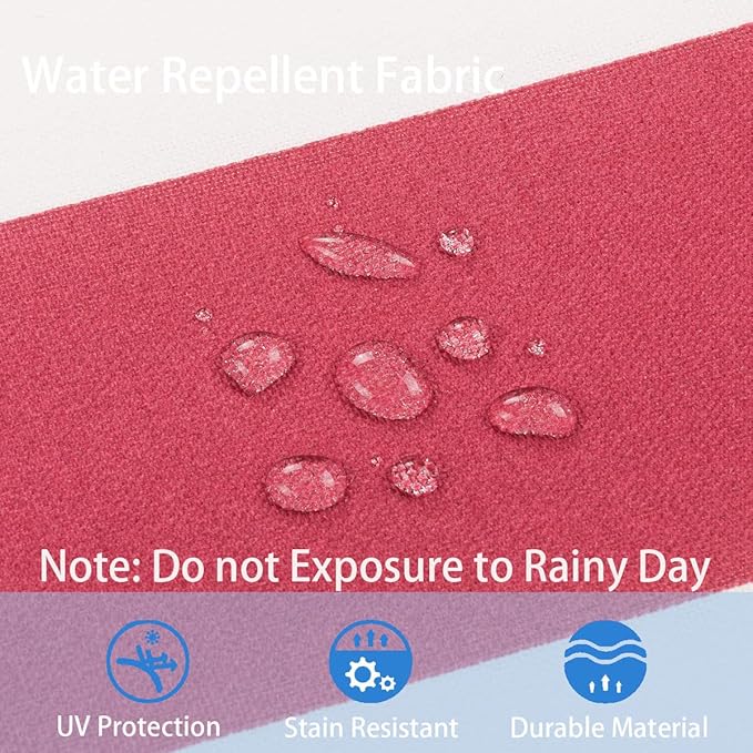 FUNHOME Inflatable Outdoor Ottoman with Air Pump,20"x9" Portable Patio Pouf,Water Resistant,Fade-Resistant,Round Blow Up Footrest Stools for Home Garden Camping Travel(Red White)