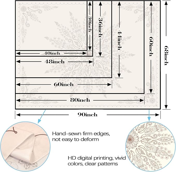 Fowocu Boho Floral Mandala Tapestry for Bedroom Aesthetic Bohemian Flower Wall Tapestry Beige Hippie Indian Extra Large Tapestries Wall Hanging for Living Room Dorm Decor 90 x 68 Inch