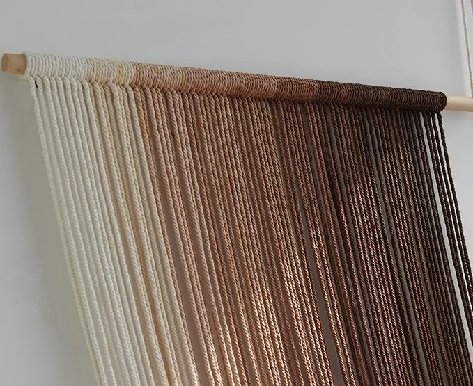 Flber Tie-Dye Macrame Wall Hanging Large Bohemian Yarn Tapestry Wall Décor,59" Wx 35" L