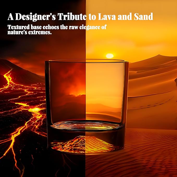 Crystal Whiskey Glasses Set of 2 – 10oz Old Fashioned Rocks Glass for Scotch, Bourbon, Rum & Cocktail – Premium Gift for Men, Dad, or Husband