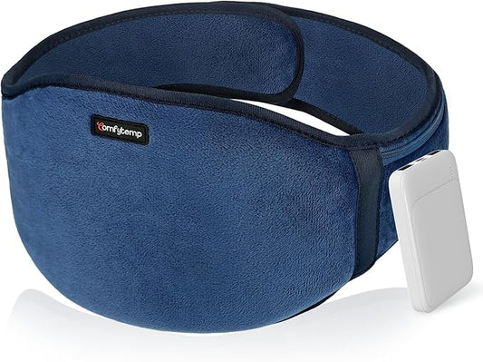 Comfytemp Cordless Portable Heating Pad with Massager for Back Pain Relief for Cramps and Menstrual,Lower Back Massager with 3 Heat, Auto-Off, Heated Waist for Abdominal Gift for Mom