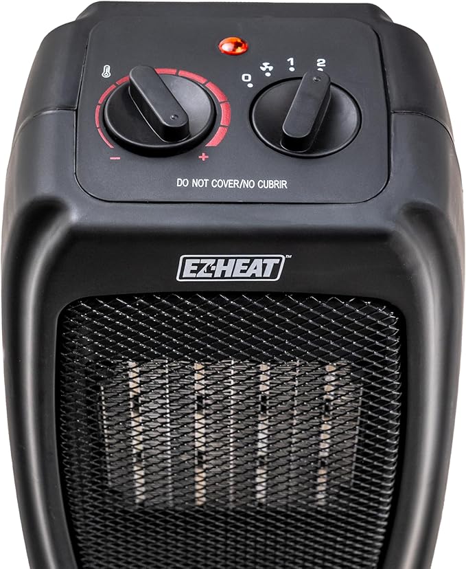 Electric Ceramic Portable Space Heater with Thermostat and Fan, Built-in Overheat Sensor, and Safety Tip-Over Switch, ST-MTPTC113