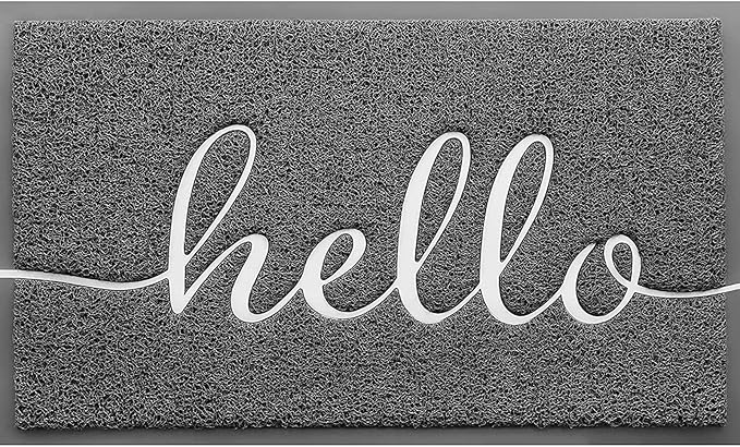 Door Mat (36"x24",Grey), Durable Welcome Mat Low Profile Floor Mat Front Doormat Non Slip Mats Entrance Rectangular Easy to Clean Doormat, for Entryway, Patio, High Traffic Areas