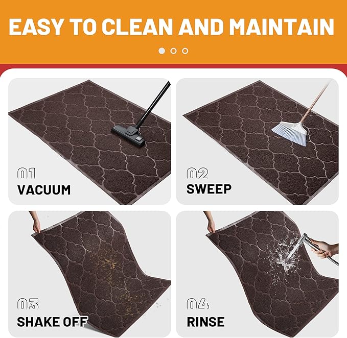 Door Mat Outdoor, 29x17, Welcome Mats for Entryway, Front Doormat for Home Entrance, Patio, Garage, RV Mats for Outside, Indoor Floor Mat, Durable, Non-Slip, Catches Muddy and Dirt(Brown)